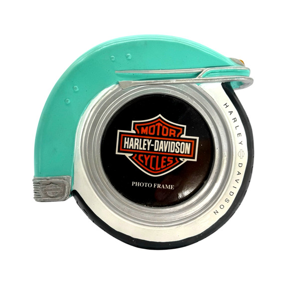 Vintage Harley Davidson Motorcycle Tire Fender Photo Picture 3x3 Frame, Vandor - Picture 1 of 8